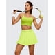 thumbnail image 3 of Falda CRZ YOGA Plisada de Cintura Alta para Tenis y Golf Neon Amarillo XS, 3 of 5