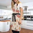 thumbnail image 2 of BZSMCE Chef Kitchen Apron 2 Pockets In Peach Cherry White Cat Printed, 2 of 9