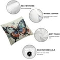 thumbnail image 4 of Nawypu  Throw Pillow Covers Home Decor Set of 2 Colorful Butterfly Summer Vintage Floral Pillow Cases Decorative Outdoor Cushion Couch Sofa Pillowcases, 4 of 6