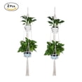 thumbnail image 1 of 2 Pcs Macrame Double Plante Cintre Corde de Coton Pot de Fleurs Porte-Filet pour Intérieur Extérieur, 1 of 7