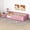 Pink, variant on Montessori Bed with Rails, Full Size Floor Bed with Door & Slats Support, Wood Playhouse Bed with Fence, No Box Spring Needed,White
