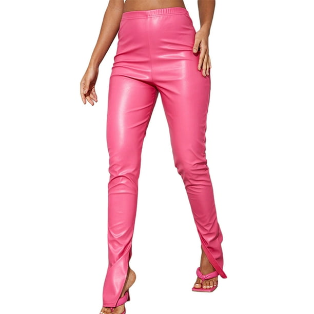 Pink hotsell pu leggings