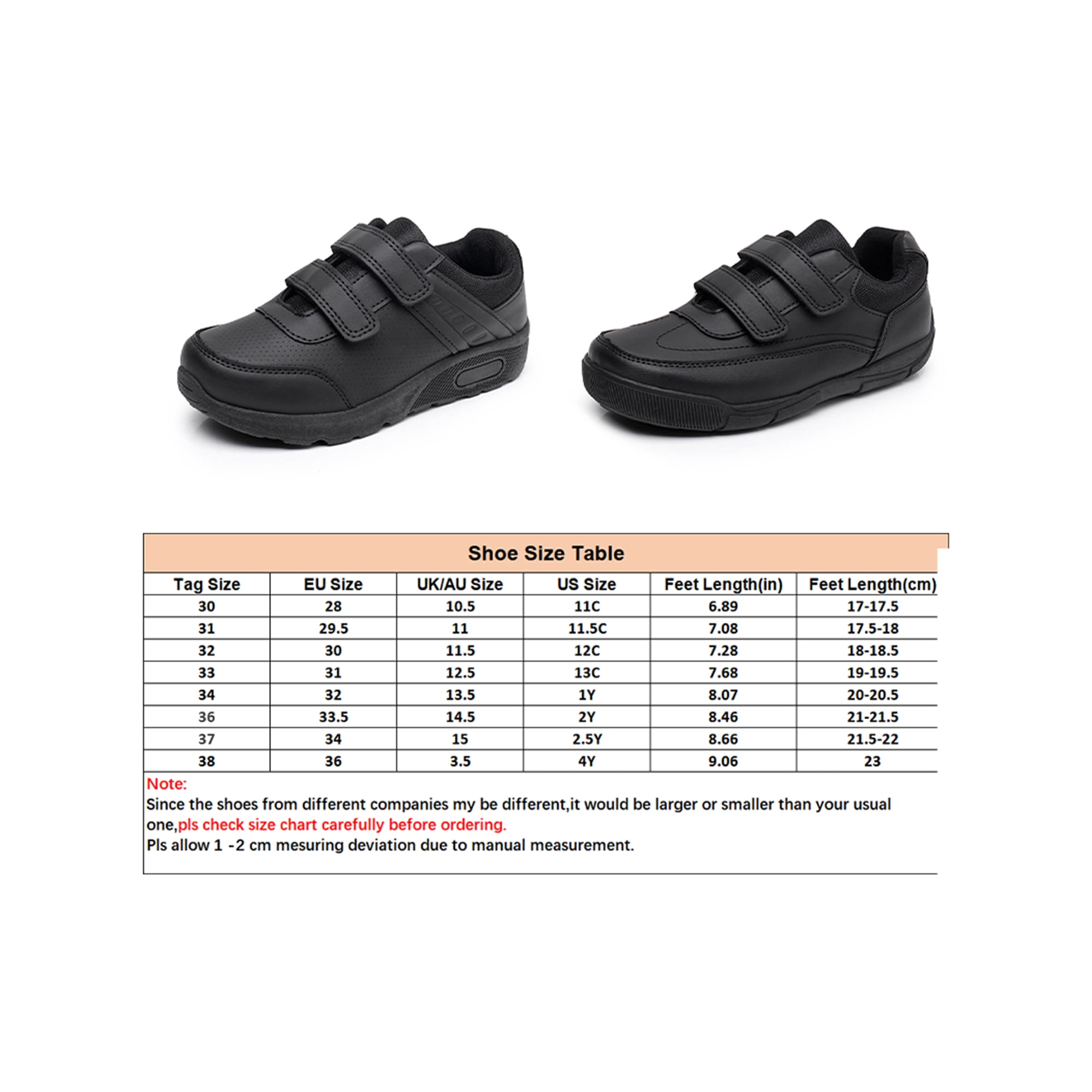 Woobling Boys Lightweight Dress Shoes School Casual Anti Slip Fashion Leather Shoe Black Style B 11.5C