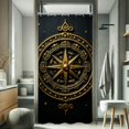 thumbnail image 2 of RKSupls Shower Curtain, Vintage Nautical Compass Rose Polyester Shower Curtain with Hooks for Chic Elegant Home Bathtub Bathroom Decor Washable Curtains, 2 of 6