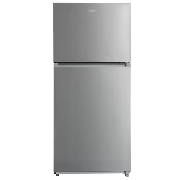Midea MRT18D3BST 18 Cf Top Mount Refrigerator Glass Shelves Ice Maker Ready Estar