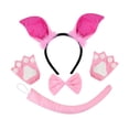 thumbnail image 4 of Diadema con Orejas de Cerdo, Cómoda de Llevar, Diadema con Orejas de Animales para Bailes de Máscaras Y Carnavales. El conjunto rosa incluye guantes., 4 of 9