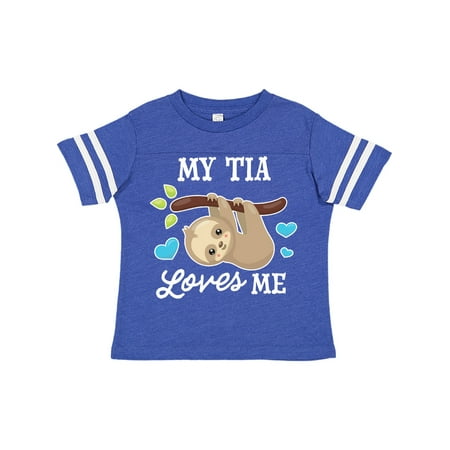 

Inktastic My Tia Loves Me with Sloth and Hearts Gift Toddler Boy or Toddler Girl T-Shirt