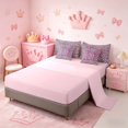 thumbnail image 4 of meiyoeat Glitter Leopard Print Letter D Twin Bedding Sets, Girls Teens, Pink Sparkle Monogrammed Bedding Comforter Set, Pink Reversible 7 Pieces, 4 of 6