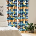 thumbnail image 2 of Ambesonne Emoji Curtains, Pop Art Banana with Monkeys, Pair of 28"x63", Mustard Pale Caramel, 2 of 5