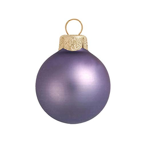 12ct Matte Lilac Purple Glass Ball Christmas Ornaments 2.75" (70mm)