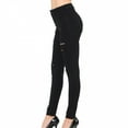 thumbnail image 3 of Wax Womens High-Rise Slash Destructed Skinny Jeans BLK-1, 3 of 3