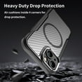 thumbnail image 4 of Case for iPhone 13,Full-Body Rugged Carbon Fibre Protective Clear Back Hybrid Magnetic with Wireless Charge Shockproof Protector Phone Case for iPhone 13,6.1 inch 2021 (Black), 4 of 18