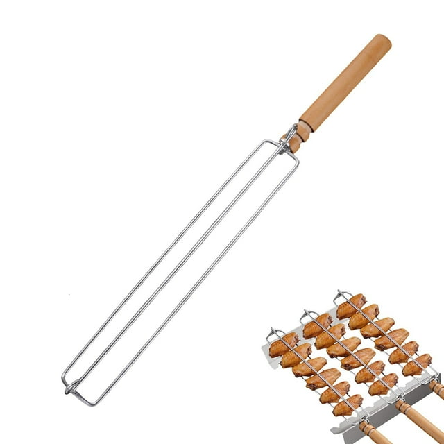 Ustensiles de Cuisine Qwtwty Brochettes de Barbecue avec Brochettes Réutilisables en Acier Inoxydable avec Accessoires de Barbecue pour Extérieur Brochettes en Métal pour Viande