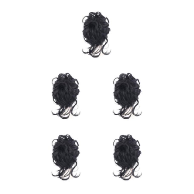 VONKY Messy Curly Hair Buns Safe And Reliable Fit For Any Face Shape Fit For Any Face Shape And Any Skin natural black 5Set