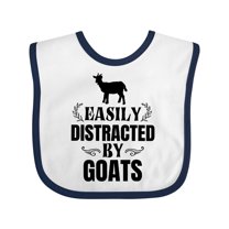 Inktastic Easily Distracted by Goats Boys or Girls Baby Bib