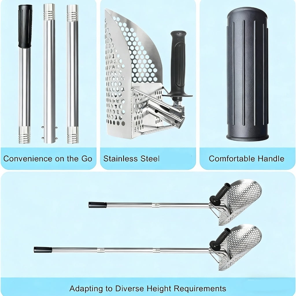 PatungKu 304 Stainless Steel Metal Detector Sand Scoops For Efficient Treasure Hunting
