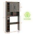 thumbnail image 4 of Vabches Over The Toilet Storage Cabinet, Farmhouse Storage Cabinet Over Toilet with 2 Barn Door & Toilet Paper Holder Stand，Home Space-Saving Toilet Rack for Bathroom, Restroom, Laundry, Dark Gray, 4 of 10