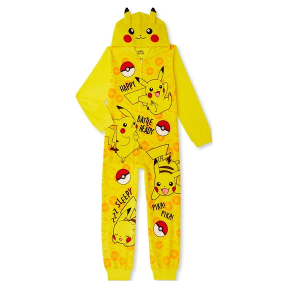 Pokemon Exclusive Boys Hooded Union Suit Pajama, Sizes 4-16