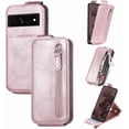 thumbnail image 2 of Zipper Wallet Case for Google Pixel 7 with Card Holder Slot, PU Leather Adjustable Kickstand Flip Handbag Phone Cover for Google Pixel 7 SDLL Rose Gold, 2 of 7