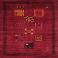 thumbnail image 1 of Ahgly Company Machine Washable Indoor Square Contemporary Saffron Red Area Rugs, 4' Square, 1 of 7