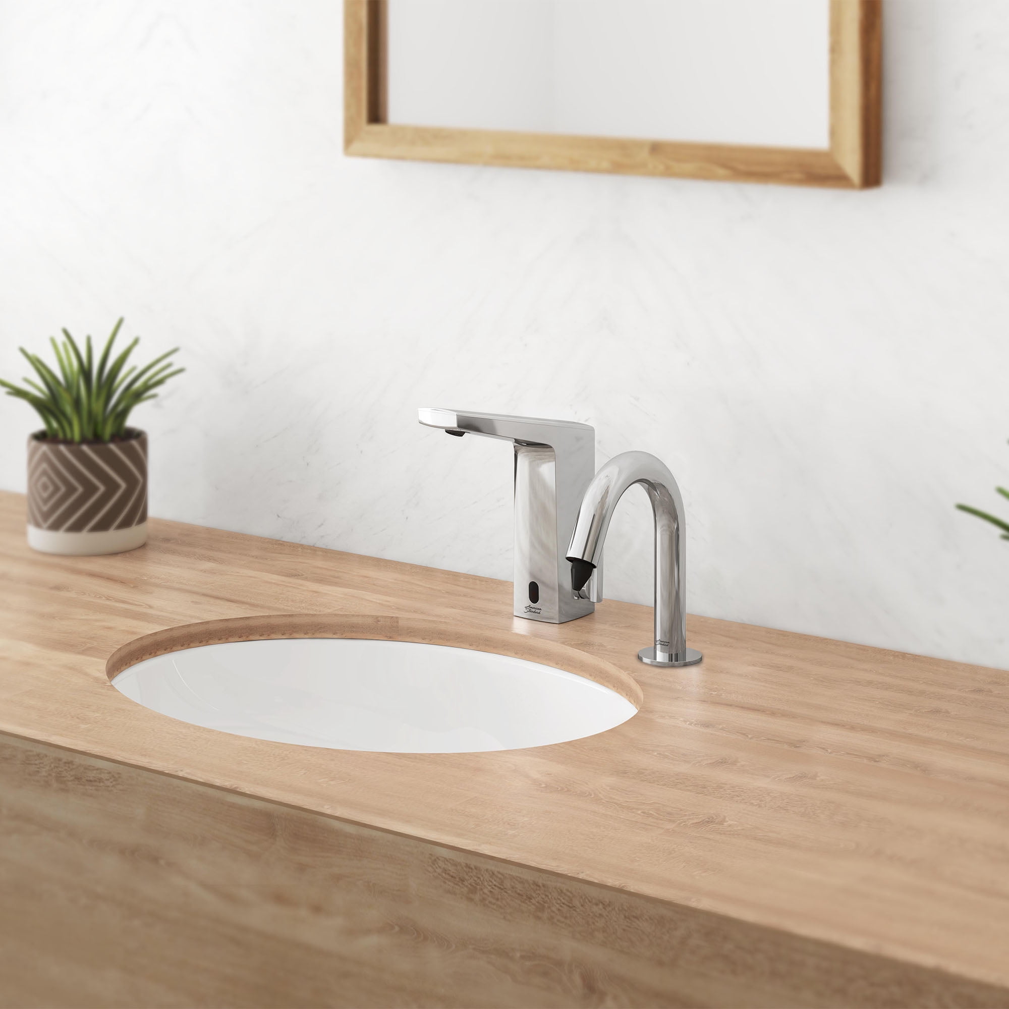 American Standard Metal Touchless Sensor-Operated Foam Soap Dispenser With Battery Powered