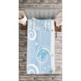 thumbnail image 3 of Ambesonne Christmas Quilted Bedspread Set 2 Pcs, Snowflakes Butterfly, Twin Size, Pale Blue White, 3 of 3