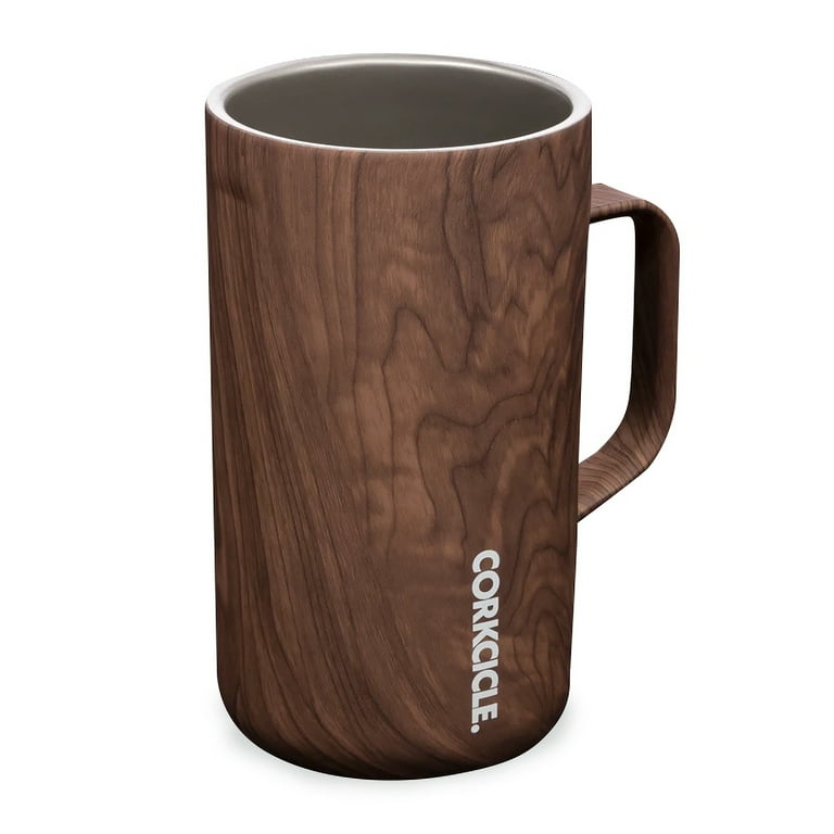 Corkcicle Origins 22 Ounce Coffee Mug Triple Insulated Cup, Walnut Wood