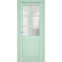 Interior Solid French Pre-Hung Door Frosted Glass | Veregio 7339 Oliva | Single Regular Panel Frame Trims Handle | Bathroom Bedroom Sturdy Doors -30" x 80"