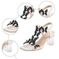 thumbnail image 5 of Rokment Bridal Glitter Rhinestones Butterfly Dressy Sandals for Women Delicate Elegant Square Toe Clear Chunky Block Slingback High Heels Bride Wedding Summer Dress Pumps 2026 OTHER Size 6.5, 5 of 6