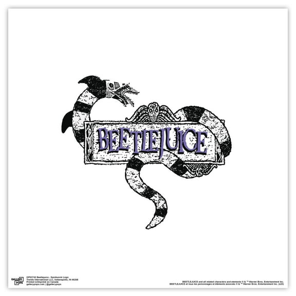 Gallery Pops Beetlejuice - Sandworm Logo Wall Art, Unframed Version, 12" x 12"