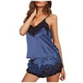 thumbnail image 5 of Gibobby Tangas de mujer sexy encaje Día de San Valentín Lencería Lencería Ropa interior Conjunto de camisola Pijamas Pantalones cortos de encaje Ropa de dormir sexy de mu(Azul oscuro, G), 5 of 5