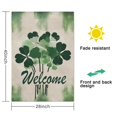 thumbnail image 5 of St. Patrick's Day Garden Flag Irish Garden Flag Shamrock Clovers Green Welcome Holiday Yard Flags 28''×40'' Burlap Vertical Double Sided Yard Flags for Home,Garden Decorations, 5 of 6