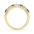 thumbnail image 3 of ARAIYA FINE JEWELRY 2 CT.T.W. Lab Round Lab Grown Diamond and Natural Blue Sapphrie Seven Stone Anniversary Band Ring for Women | 14K Yellow Gold Wedding Engagement Band Ring Size 7, 3 of 7