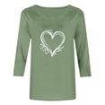 thumbnail image 4 of Sokhug 3/4 Sleeve V Neck Valentines Shirts for Women Cute Love Graphic Shirts Trendy Spring Tops Blouses, 4 of 4