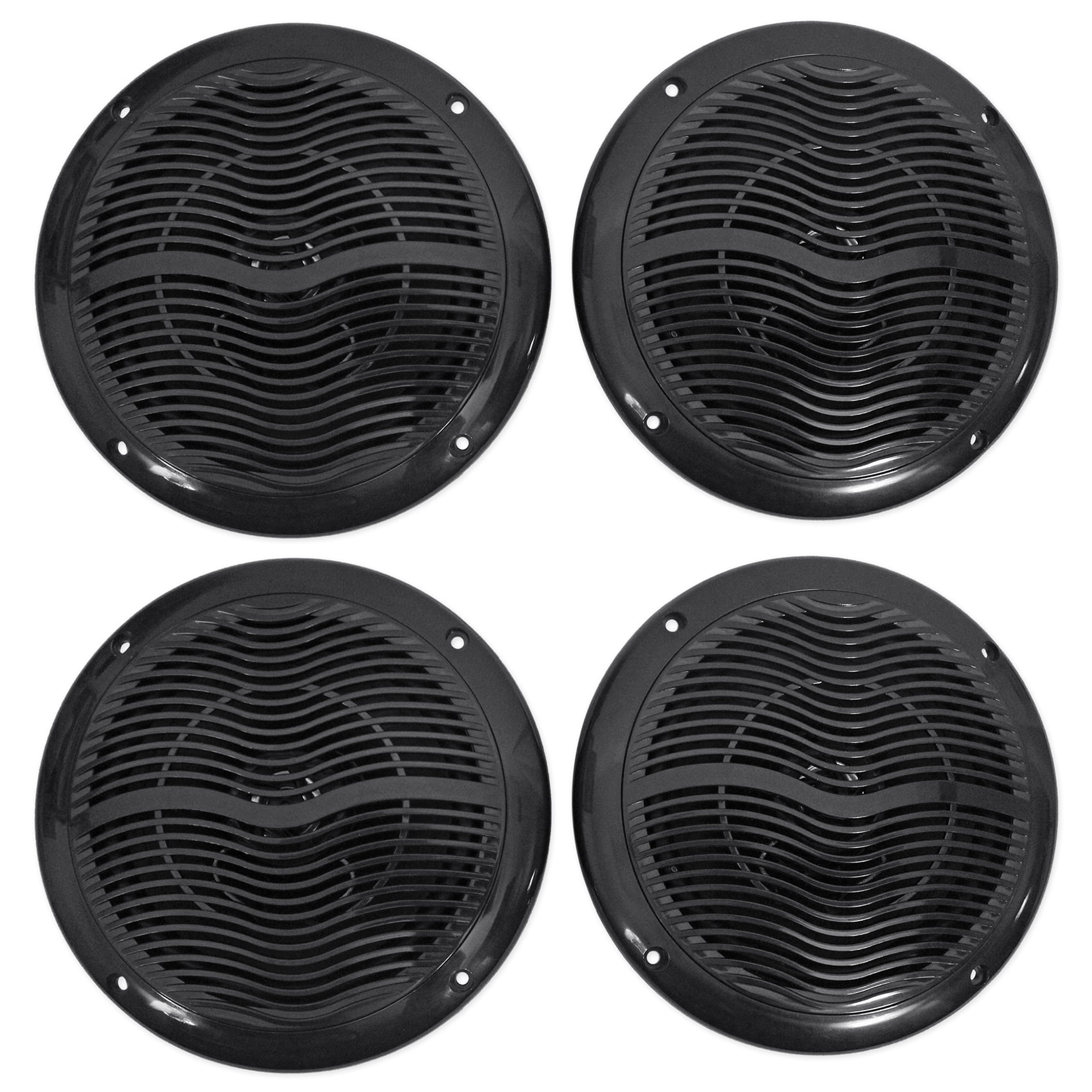 (4) Rockville RMC65B 6.5" 1200 Watt Waterproof Marine Boat Speakers 2Way Black