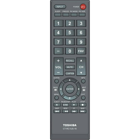 Original Toshiba CT-RC1US-16 Universal Remote Control for All Toshiba TVs Replaces Toshiba CT-90325 CT-90326 CT-90329 CT-8037 CT-90302 CT-90275 CT-90366 CT-RC1US-16 CT-RC1US-18 Remote Controls