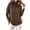 Coffee, variant on Women Double Face Thermal Patchwork Mock Neck Thick Base Versatile Fall Tops