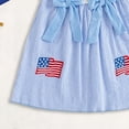 thumbnail image 5 of KPOPLK 4th of July Toddler Girl Dress Baby Red White Blue Dress Little Girl Fourth of July Outfit American Flag Clothes(12-18 Months,Blue), 5 of 6