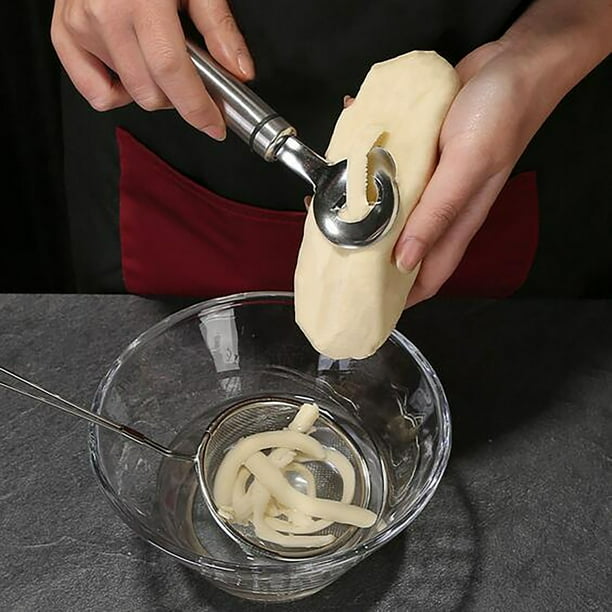 Fiudx Cuchillo de Acero Inoxidable, Herramienta de Cocina Multiusos, Diseño Duradero y Resistente a La Oxidación, Cortador de Fideos y Pasta, Fácil de Limpiar y Apto para Lavavajillas, Ideal para Pri