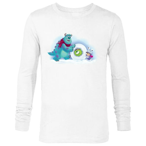 PIXAR Monsters Inc. Mike, Sully & Boo Holiday Snowball - Long Sleeve T-Shirt for Men - Customized-White