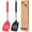 BLACK-RED, variant on Bundlepro 2 Pack Silicone Slotted Spatula Set, Non Stick Home Kitchen Turner Set, Black + Red