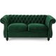 thumbnail image 5 of Christopher Knight Home Karen Traditional Chesterfield Loveseat Sofa, Emerald and Dark Brown, 61.75 x 33.75 x 27.75 My Lux Decor Round, 5 of 6