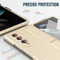 thumbnail image 6 of Allytech Case for Galaxy Z Fold 4 Cover 2022, Built-in Screen Protector Removable Pen Slot & Bracket Module Hard PC Full Protective Case for Samsung Galaxy Z Fold 4 5G (7.6 inch) 2022, Beige, 6 of 7