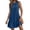 Blue, variant on Womens Summer Dresses Tie Back Crew Neck Sleeveless Tank Mini Dress Ruffle Hem Flowy Beach Sundresses, L