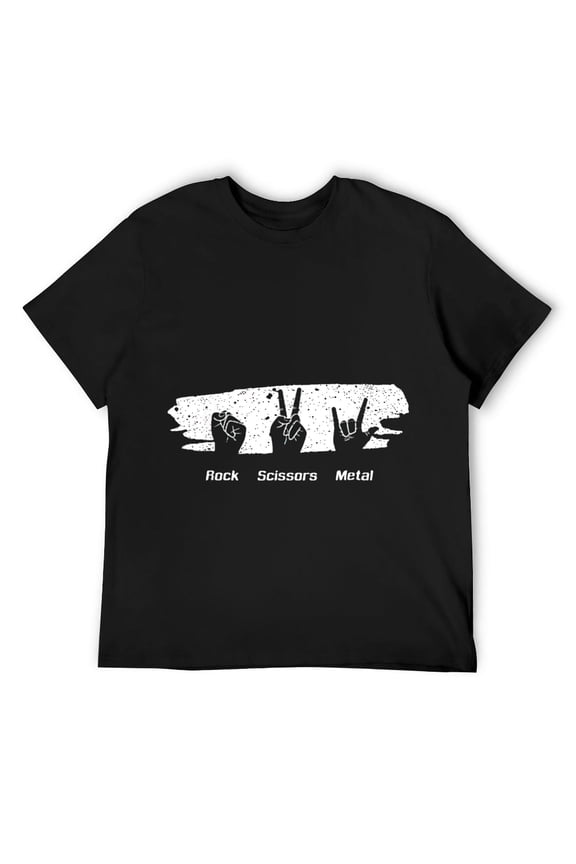Mens Rock Scissors Heavy Metal Music Concert Band Bassist Biker T-Shirt Black 4X-Large