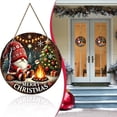 thumbnail image 2 of Ngheia Christmas Door Decorations and Ornaments, Merry Christmas Front Door Sign Rustic Round Welcome Door Sign Gnome Tree Pattern Welcome Wall for Front Doors, 1 Pendant, 2 of 9