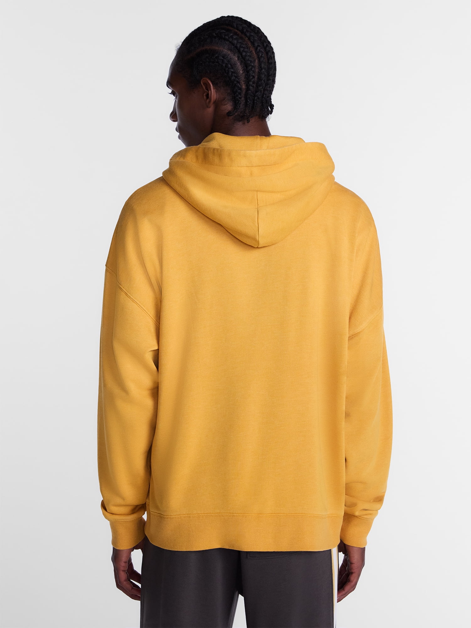 No Boundaries Boxy Fit Oversized Fleece Hoodie with Long Sleeves, Men's XS-4XLT