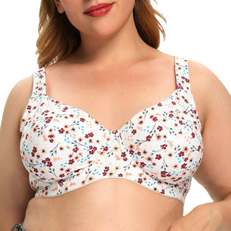 URMAGIC Floral Full Coverage Underwire Bras T-shirt Bra for Women,36-42,C-F  Cup