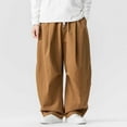 thumbnail image 2 of LMOIPLI Mens Ultra Loose Hip Hop Street Fashion Pants Elastic Waistband Drawstring Wide Leg Cargo Pant Baggy Harem Pant Khaki XL, 2 of 7