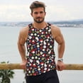 thumbnail image 6 of Balery Rose Rabbit Pattern Men's Workout Tank Top Gym Muscle Tee Fitness Bodybuilding Sleeveless T Shirt Quick Dry Fit Muscle Tank Top Slim-Fit Tank-Large, 6 of 7